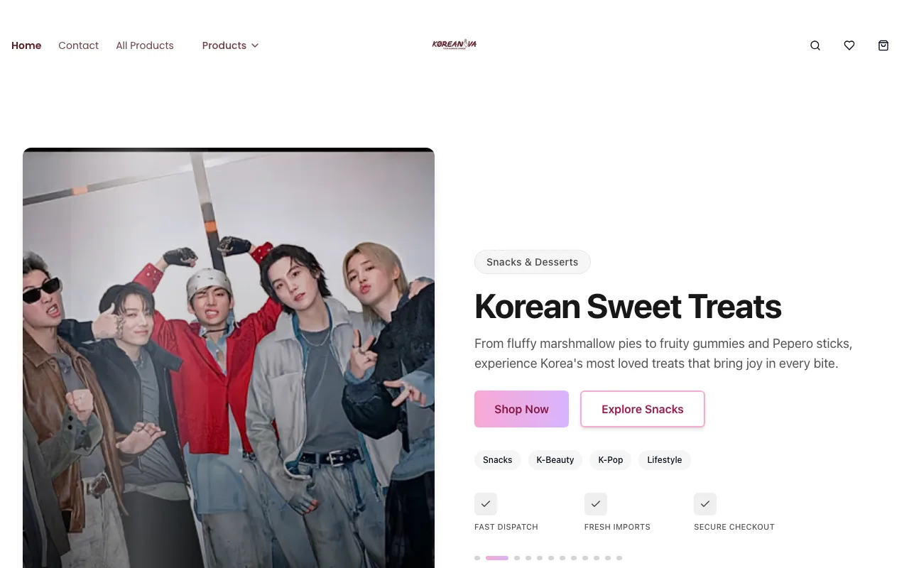 koreanova.shop — the Koreanova homepage