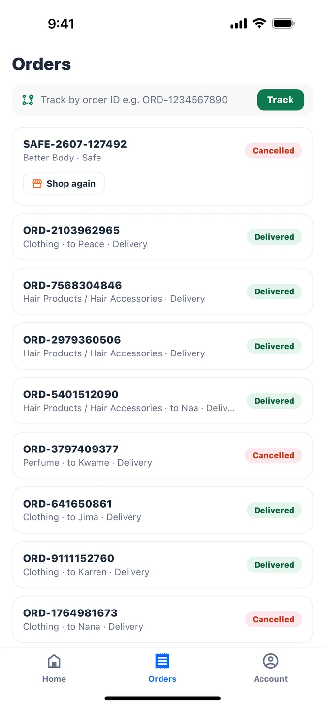 Dawurobo X — the orders list
